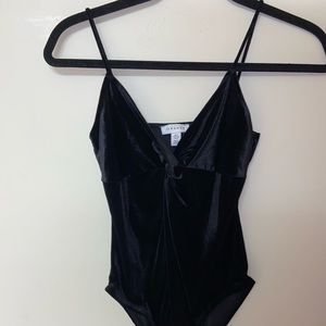 Top Shop Black Velvet body suit